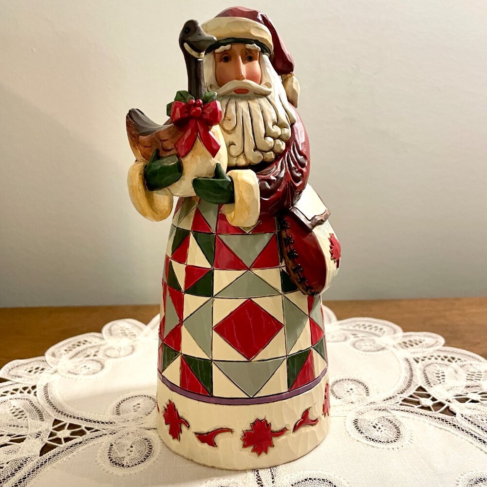 "Jim Shore" Heartwood Creek, 2010 Santa holding Canada Goose #4017648